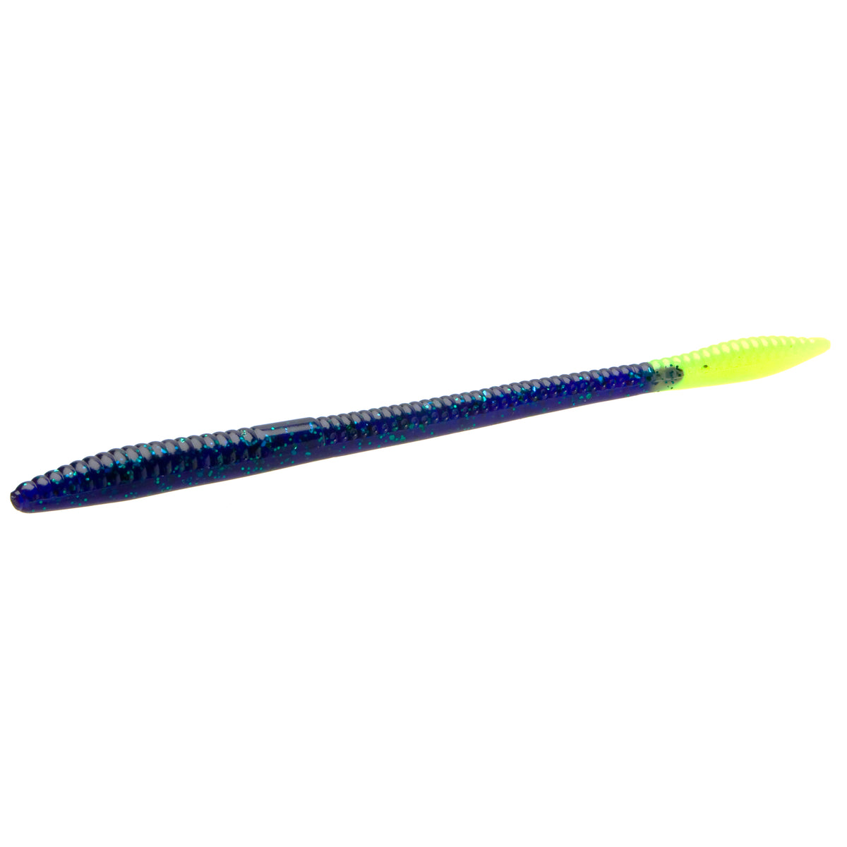 Zoom Trick Worm 6.5" soft plastic worm in Junebug Chartreuse