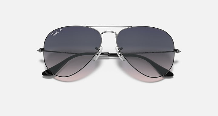 Ray-Ban AVIATOR Gunmetal w/ Blue Gray Gradient