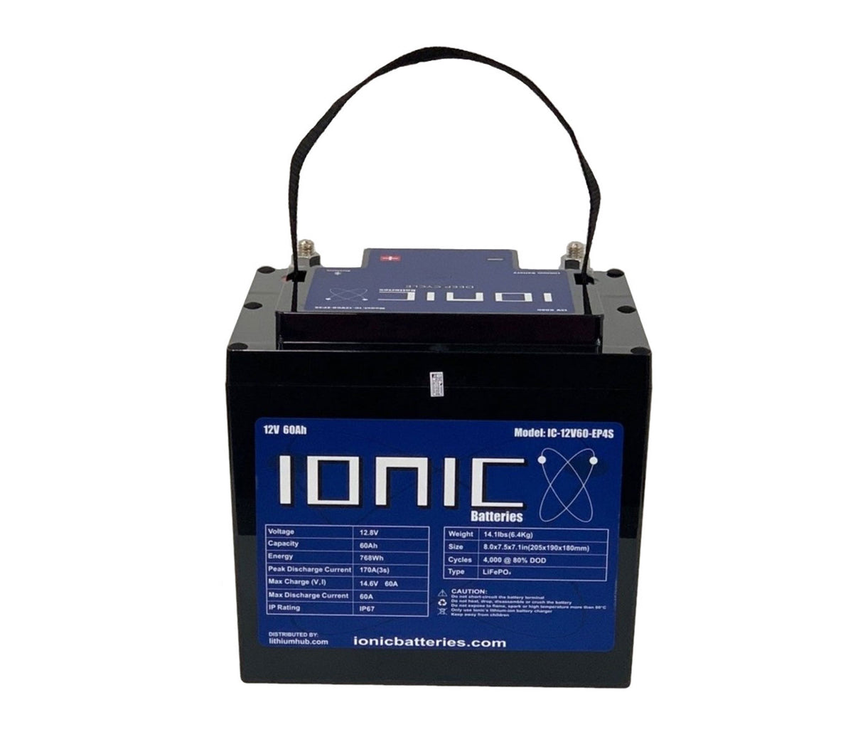 Ionic Lithium 12V 60Ah LiFePO4 Deep Cycle Trolling Motor Battery + Bluetooth additional view 2