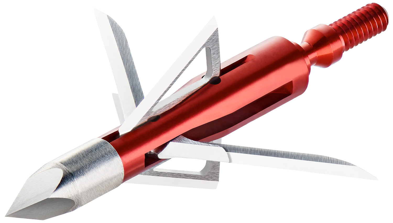 Bloodsport BLS10816 Nitefall Rear-Deploying Hybrid Mechanical Chisel Tip Stainless Steel Red 100 Gr 3 Broadheads