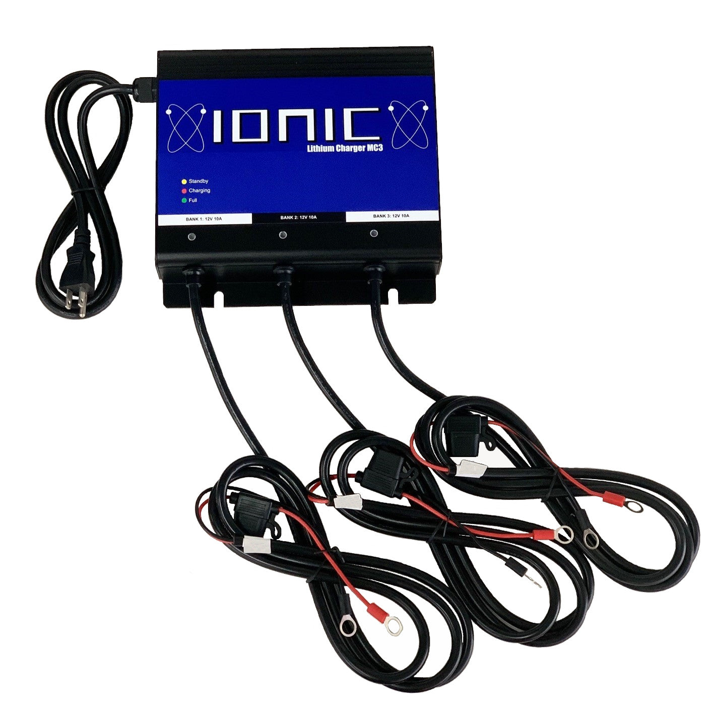 Ionic 3-Bank LiFePO4 Marine Charger (12V 10A Per Bank)