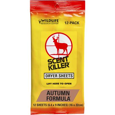 Wildlife Research Center Scent Killer Autumn Formula Dryer Sheets 12-Pack