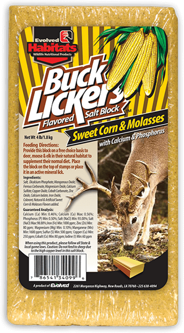 Evolved 34099 Buck Licker Sweet Corn & Molasses 4lb Block