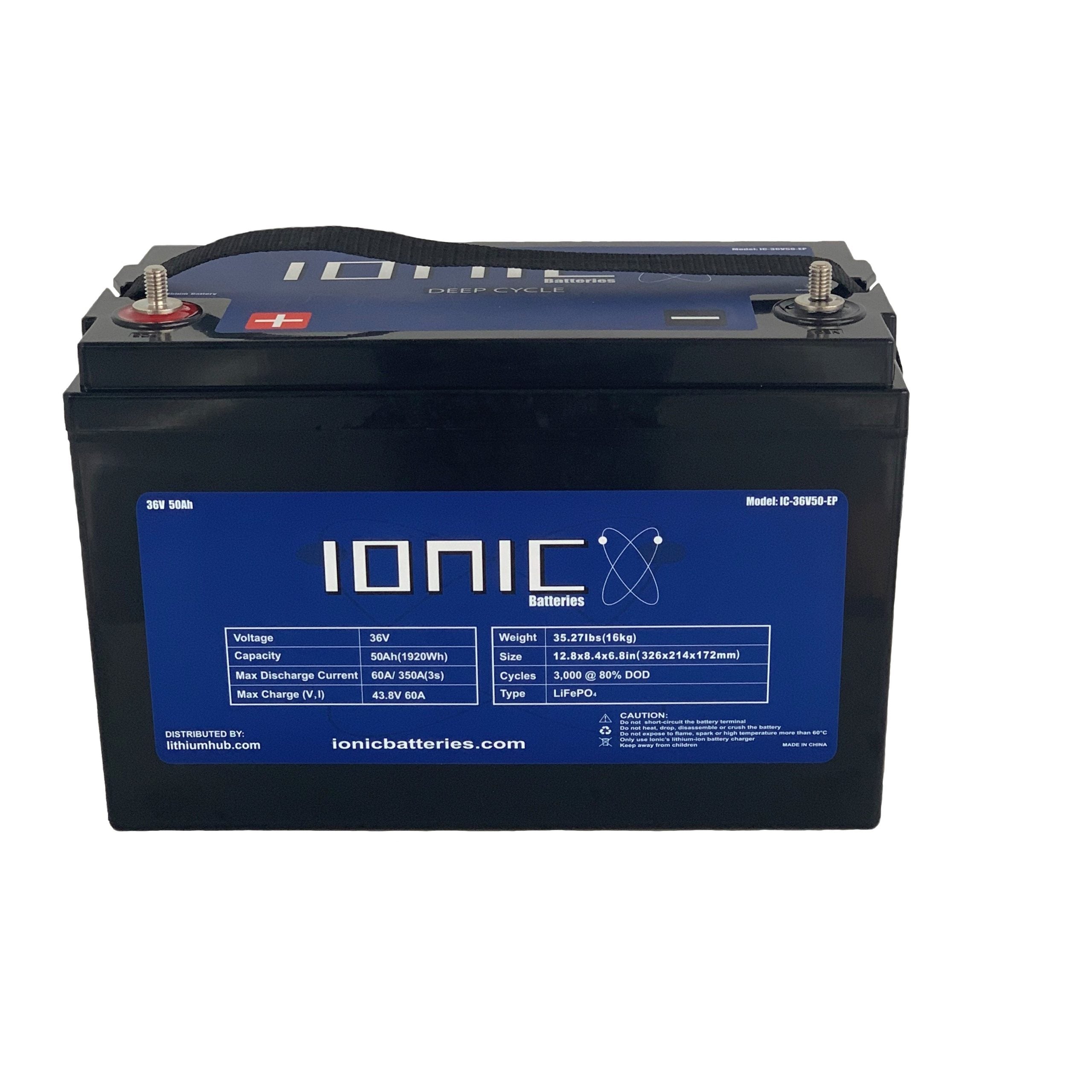 Ionic Lithium 36V 50Ah LiFePO4 Deep Cycle Battery + Bluetooth