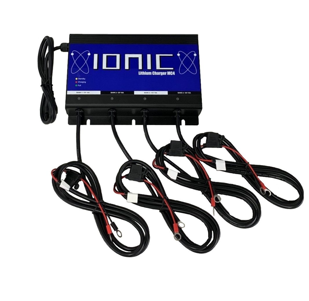 Ionic 4-Bank LiFePO4 Marine Charger (12V 10A Per Bank)