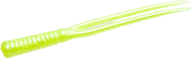 Zoom Split Tail Trailer 4" soft plastic jig trailer in Chartreuse Pearl