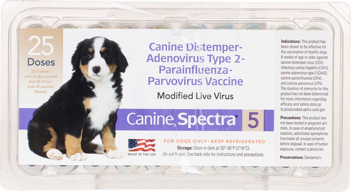 Durvet Canine Spectra 5-Way Dog Vaccine Bulk Pack 25 Dose No Syringe