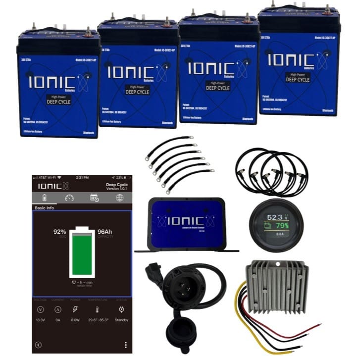 Ionic Lithium 48V 108Ah GC2 LiFePO4 Golf Cart Bundle | Quadruple