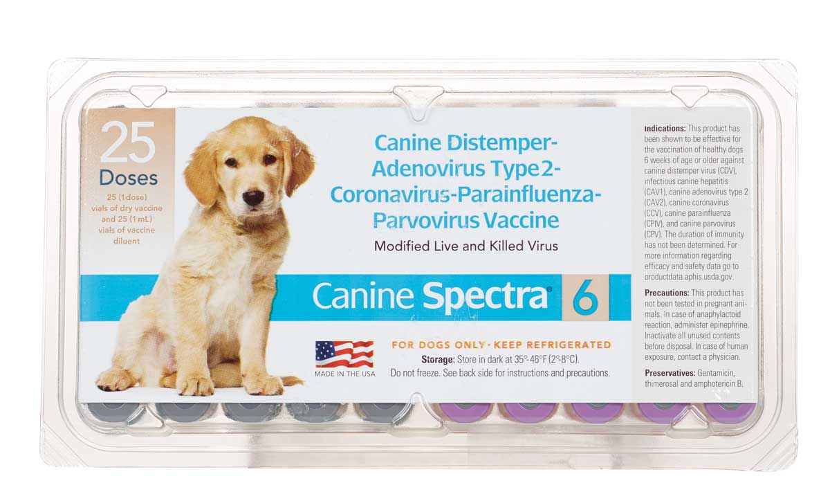 Durvet Canine Spectra 6-Way Vaccine without Syringe Bulk Pack 25 Dose No Syringe