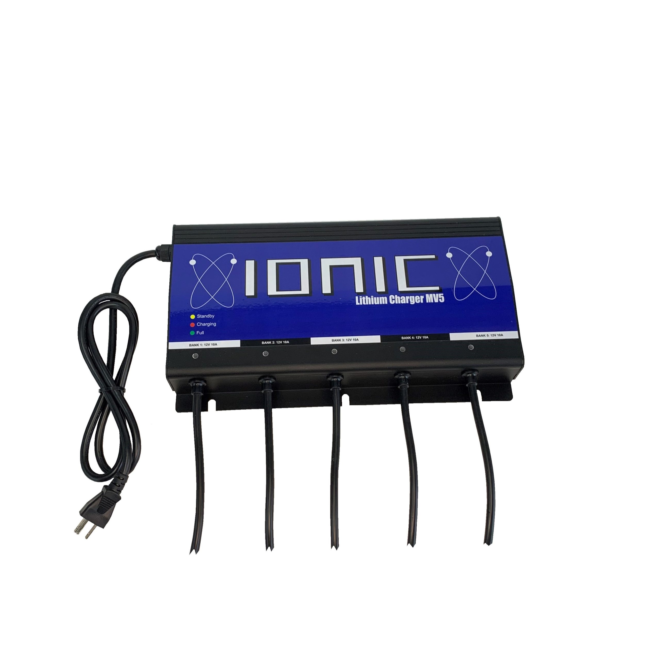 Ionic 5-Bank LiFePO4 Marine Charger (12V 10A Per Bank)