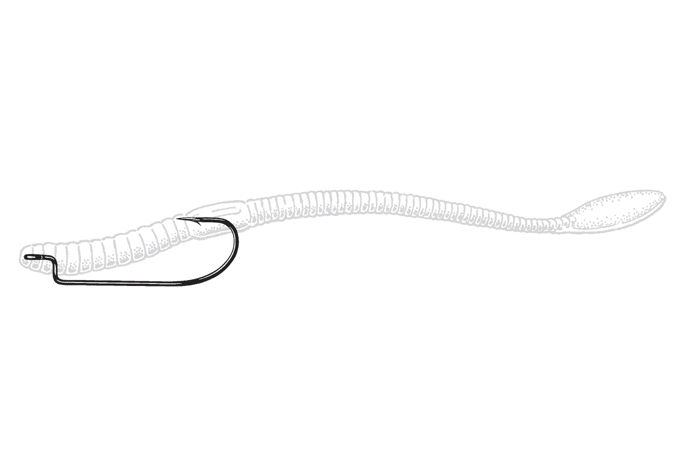 Owner Offset Shank Worm Hook additional view 2