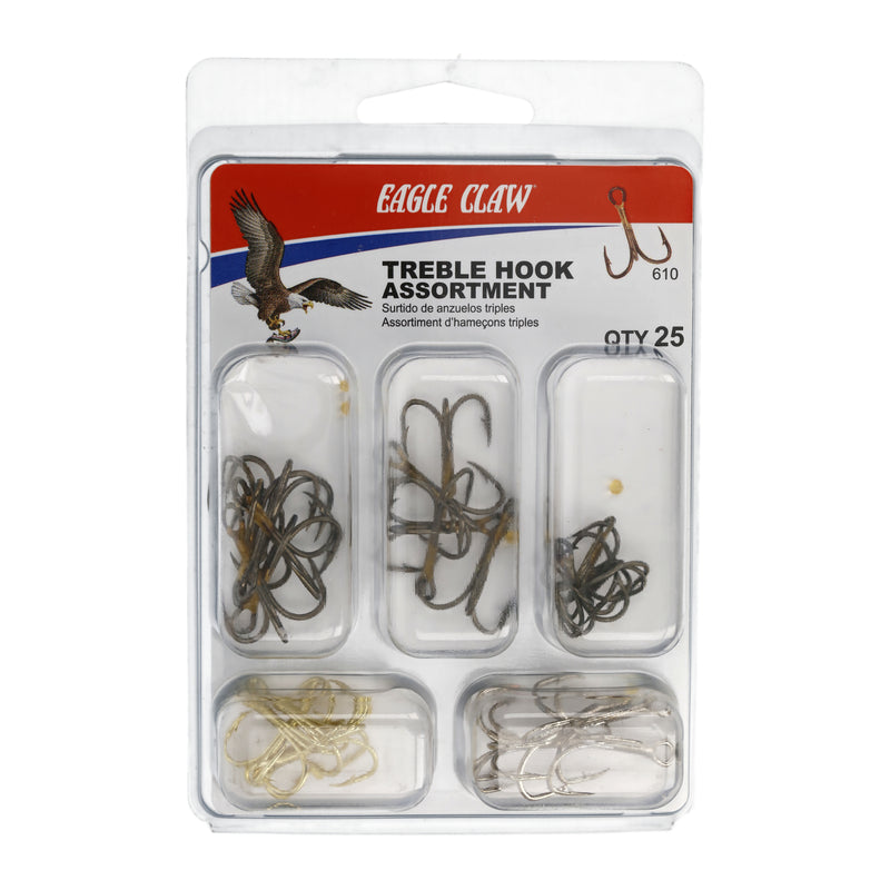 Eagle Claw TREBLE HOOK ASSORTMENT 25PK