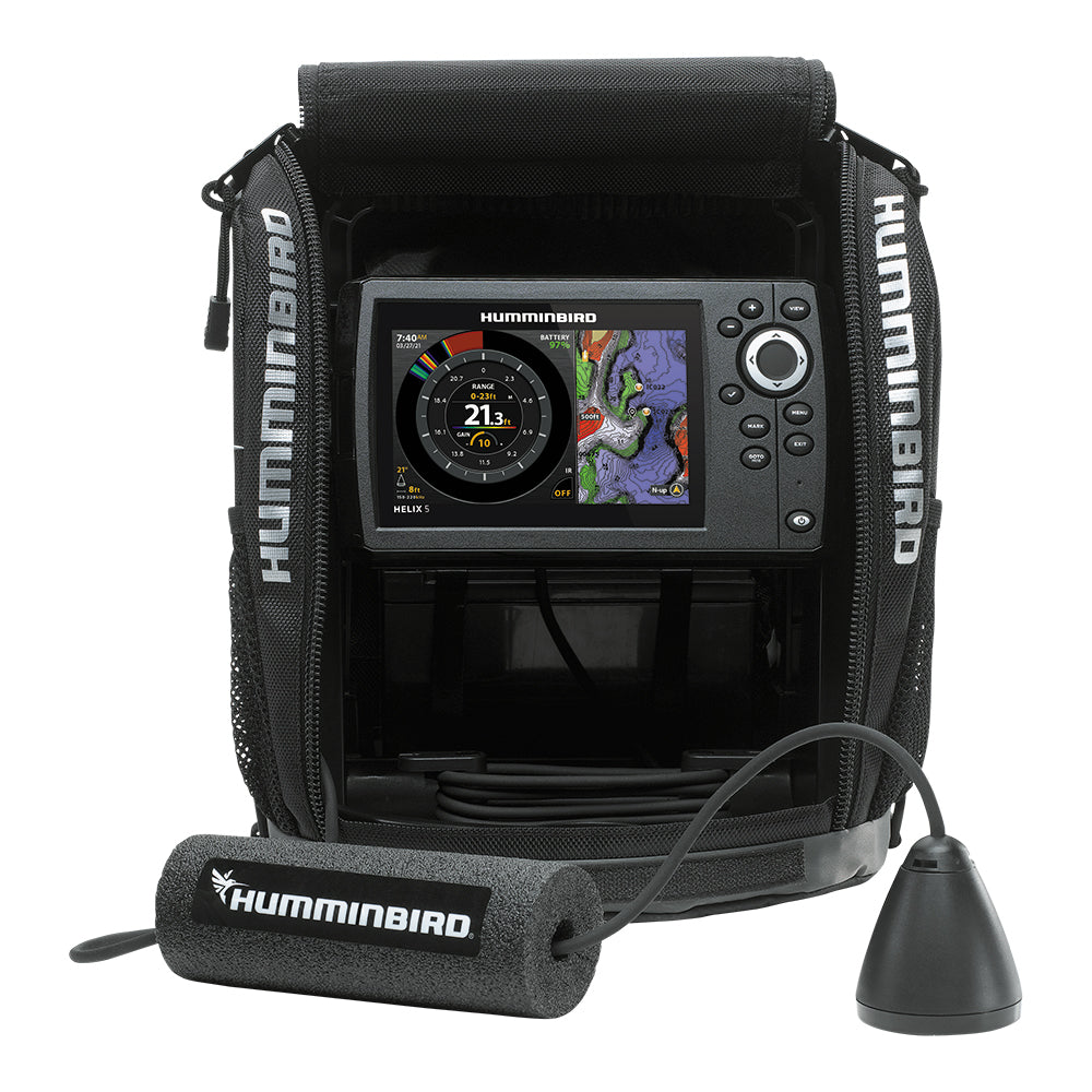 Humminbird ICE HELIX 5 CHIRP GPS G3 ice fishing kit with transducer