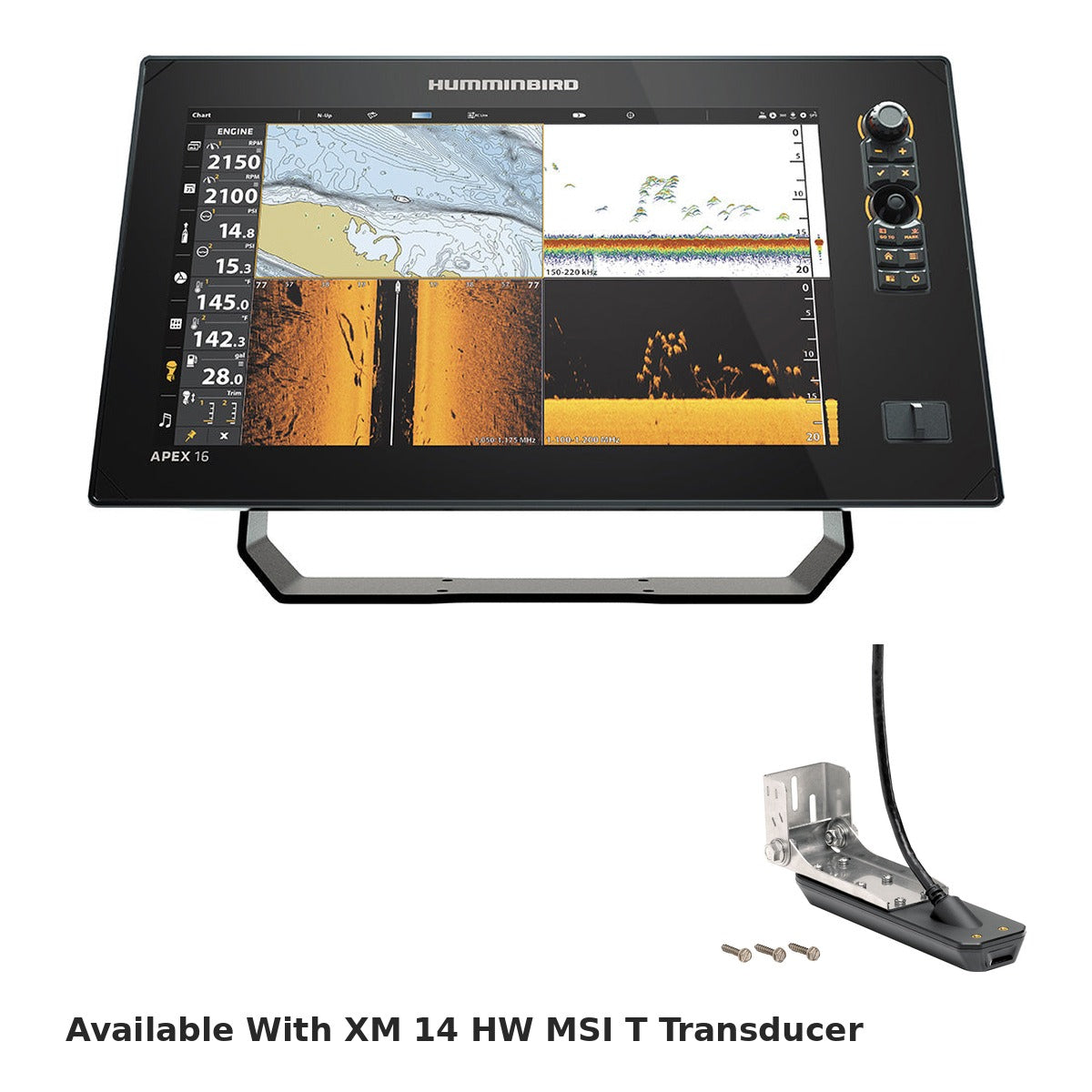 Humminbird APEX fish finder available with XM 14 HW MSI T transducer