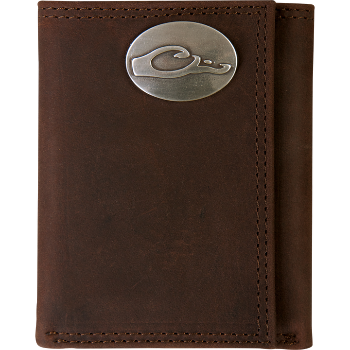 Drake Leather Tri-Fold Wallet Brown OSFM