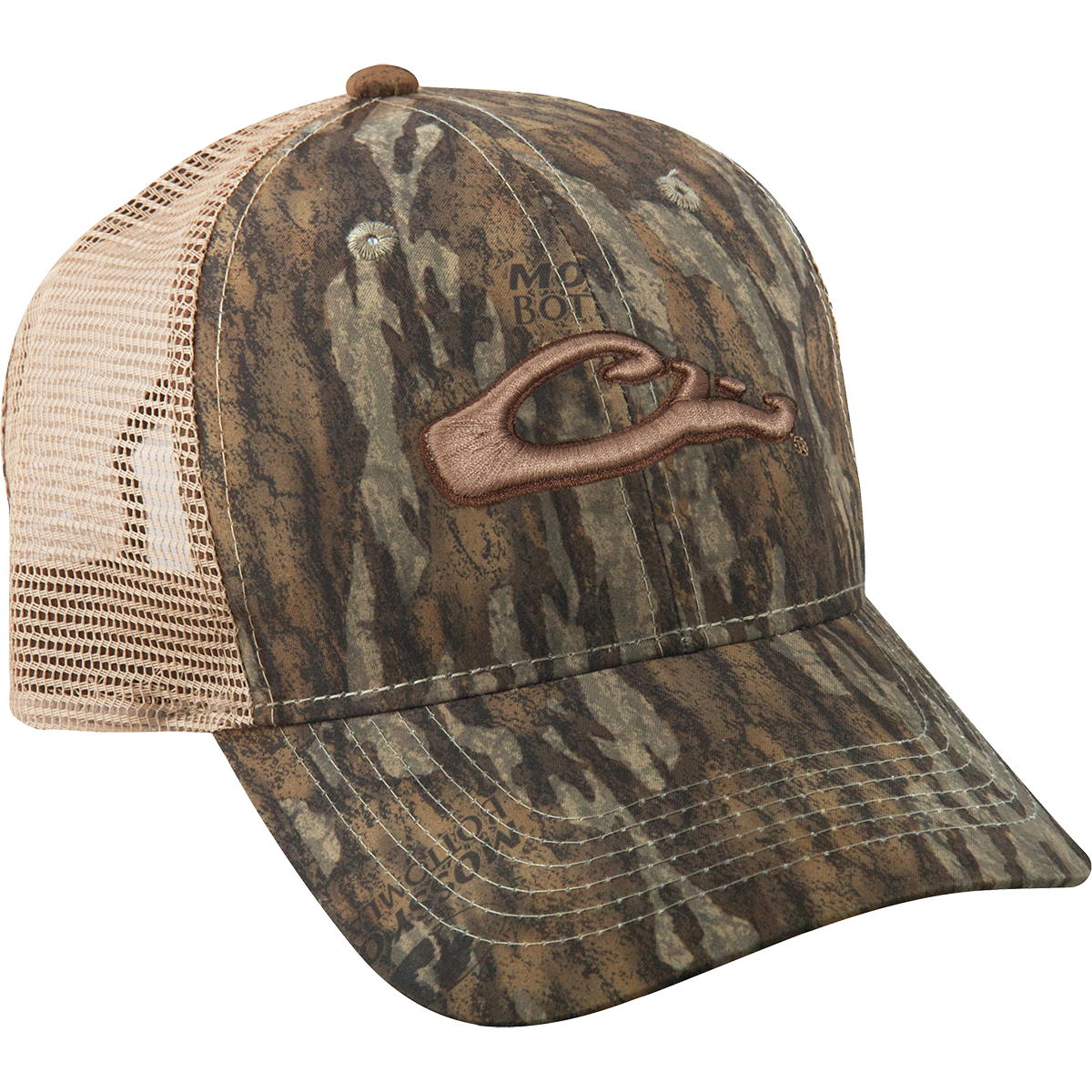Drake 6 Panel Camo Mesh Back Cap Bottomland OSFM