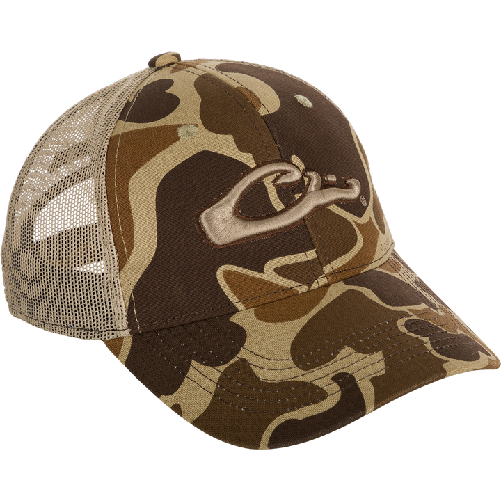Drake 6 Panel Camo Mesh Back Cap Old School OSFM