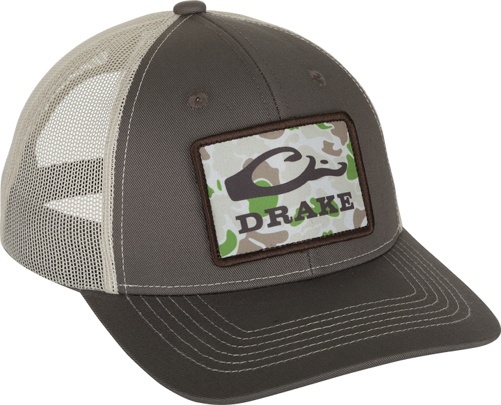 Drake Old School Patch Mesh Back Cap Dark Grey OSFM