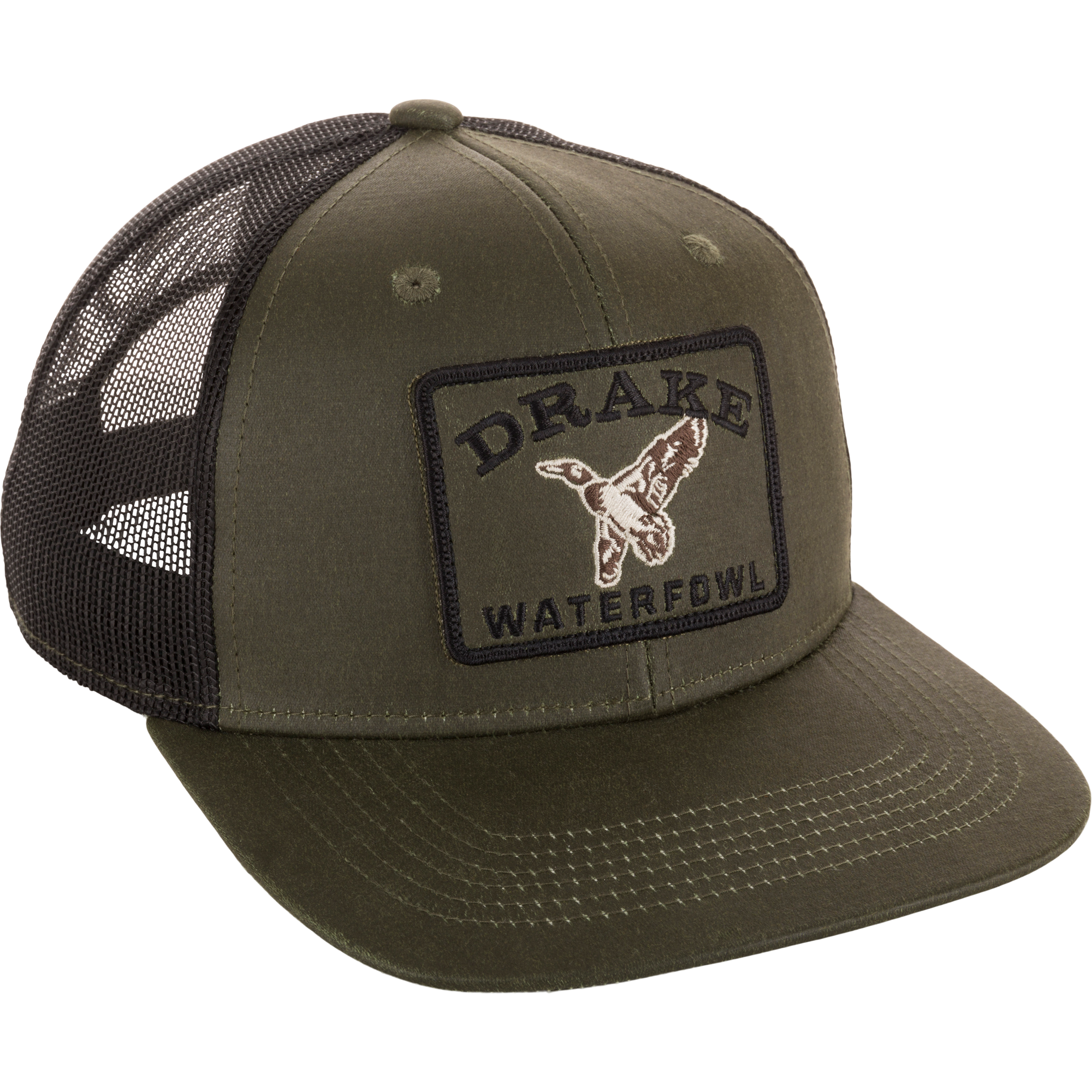 Drake Waxed Cotton Duck Patch Mesh Back Cap Olive-Black OSFM