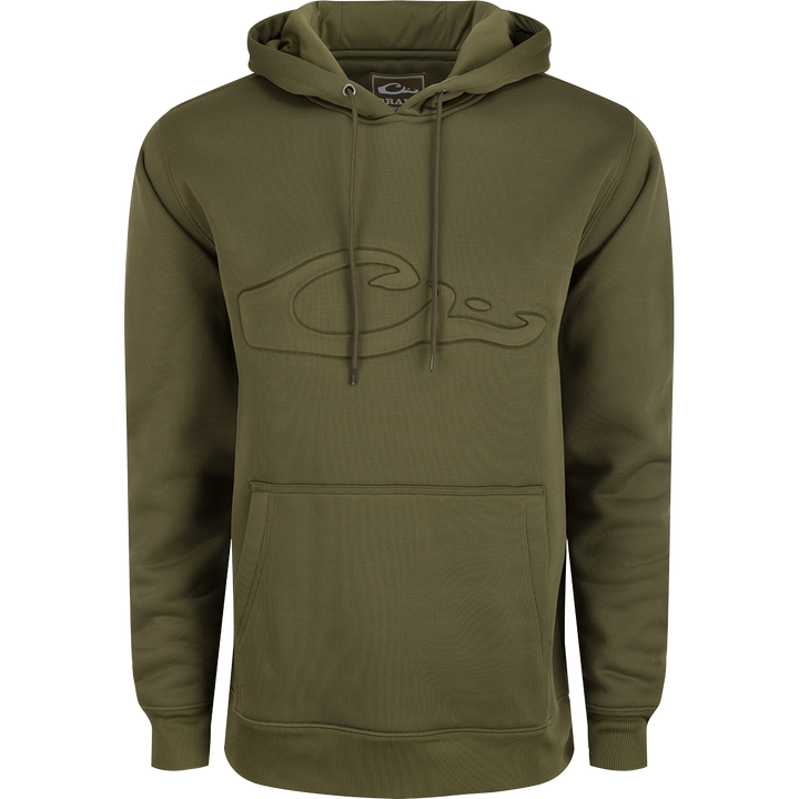Drake Back Eddy Embossed Hoodie Kalamata Olive