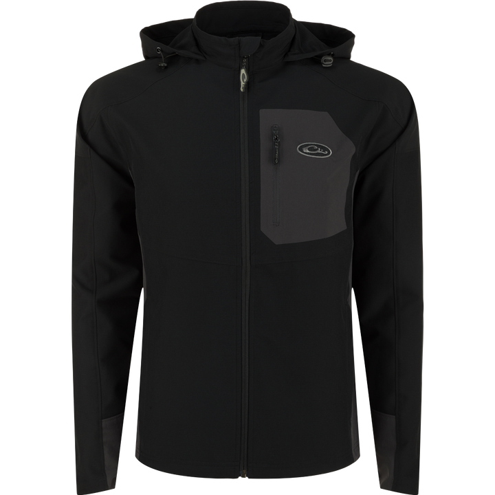 Drake Rain Brake Lightweight Solid Softshell Jacket Caviar Black