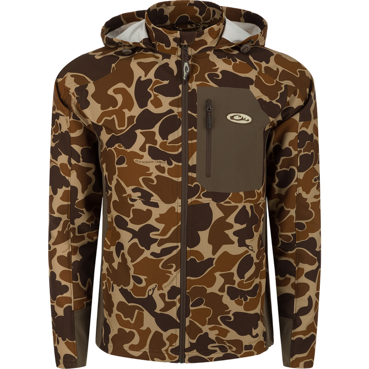 Drake Rain Brake Lightweight Camo Softshell Jacket Old School