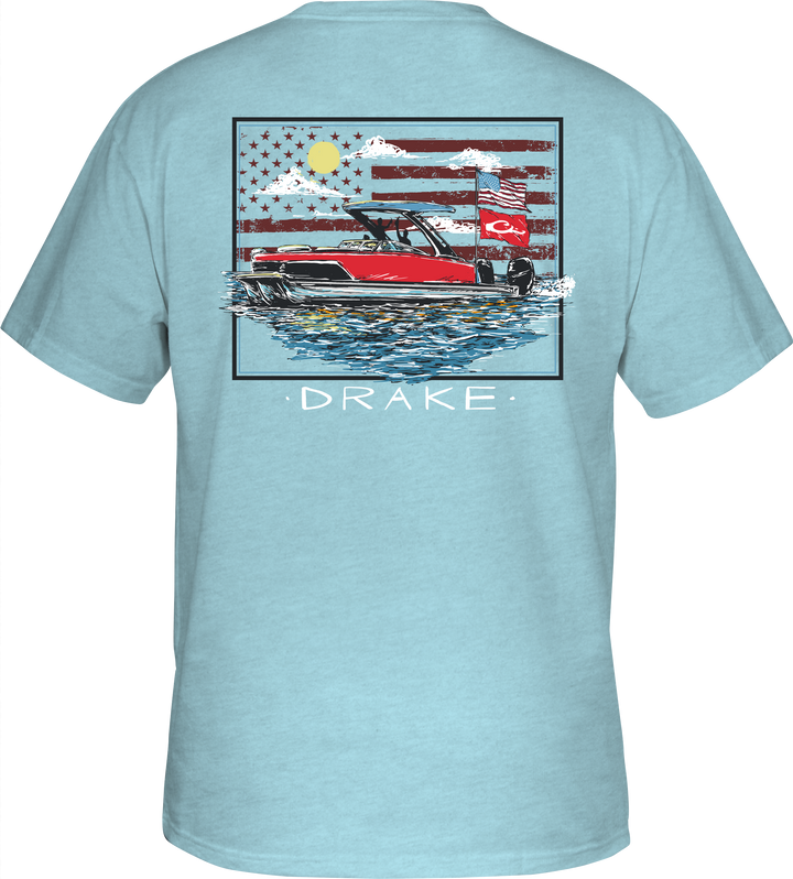 Drake Americana Pontoon T SS Cameo Blue Dark Heather