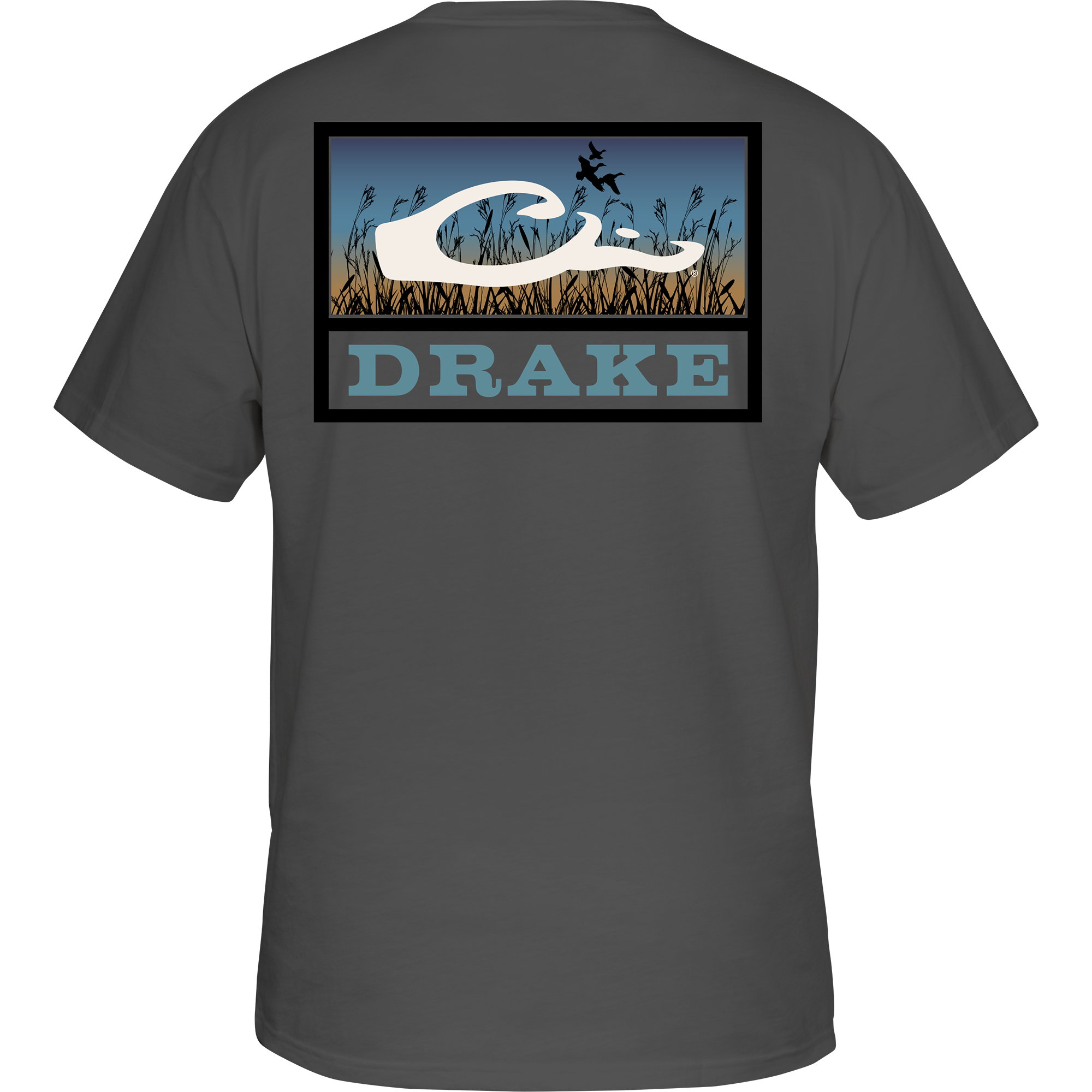 Drake Marsh Flight Cotton T SS Charcoal