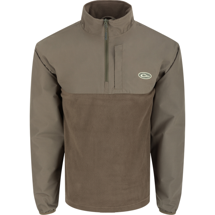 Drake MST Qtr Zip Refuge Eqwader Brown