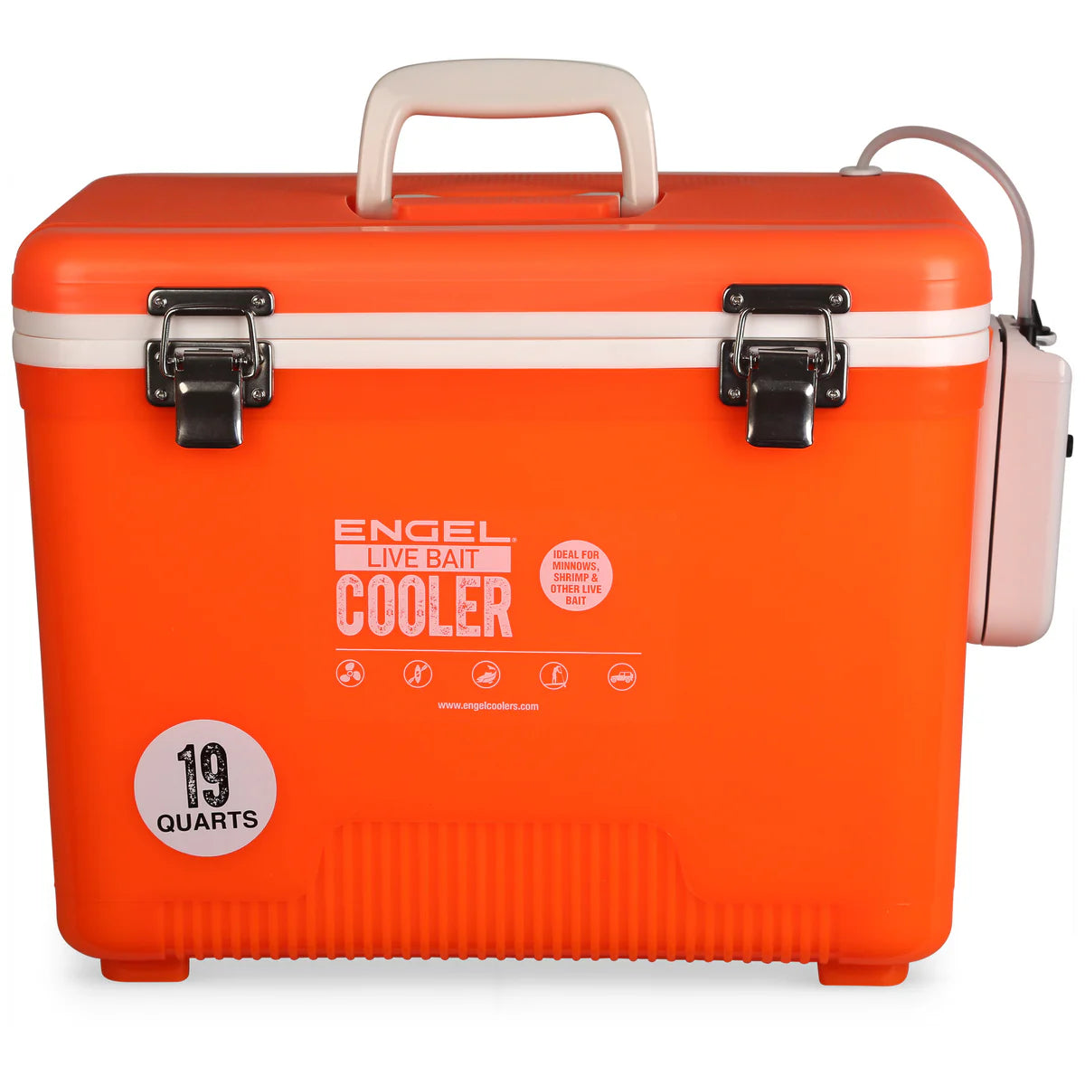 Engel Live Bait Cooler Hi-Vis Orange W/ Pull Net