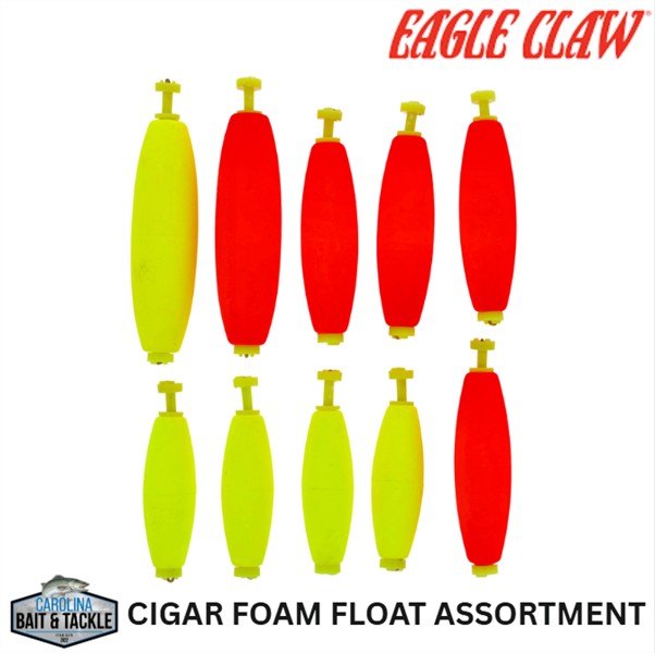 Eagle Claw CIGAR FOAM FLOAT ASSORTMENT UNWEIGHTED