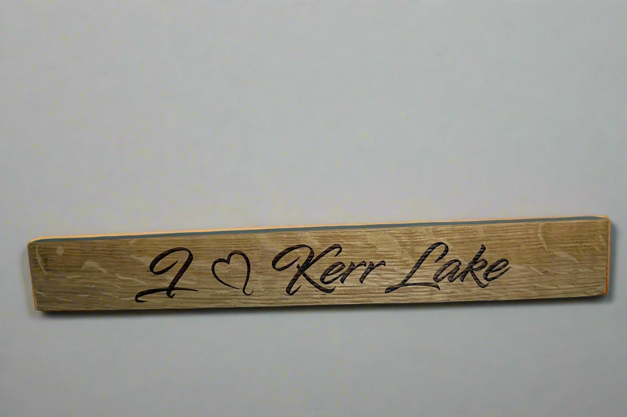 Whiskey Barrel Mini Staves I Love Kerr Lake
