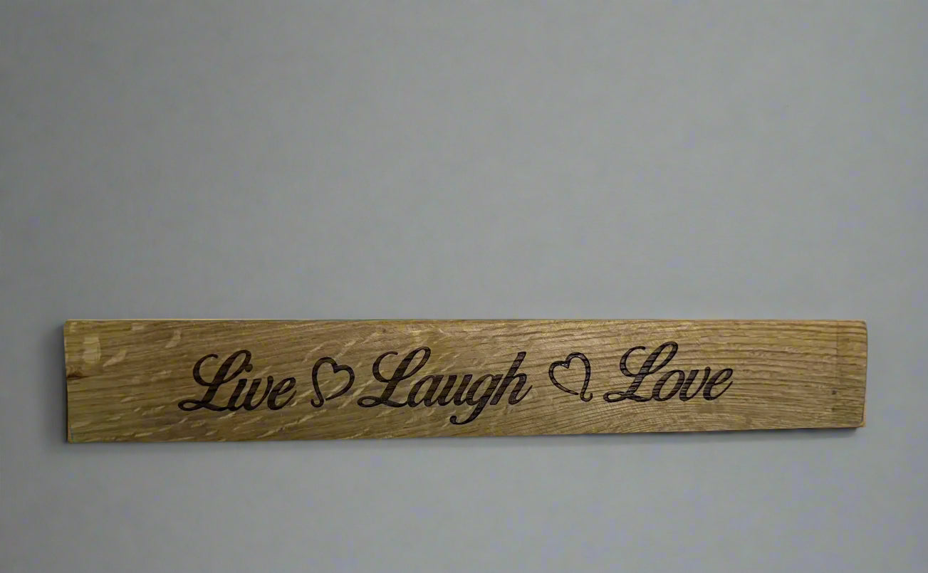 Whiskey Barrel Mini Staves Live Laugh Love