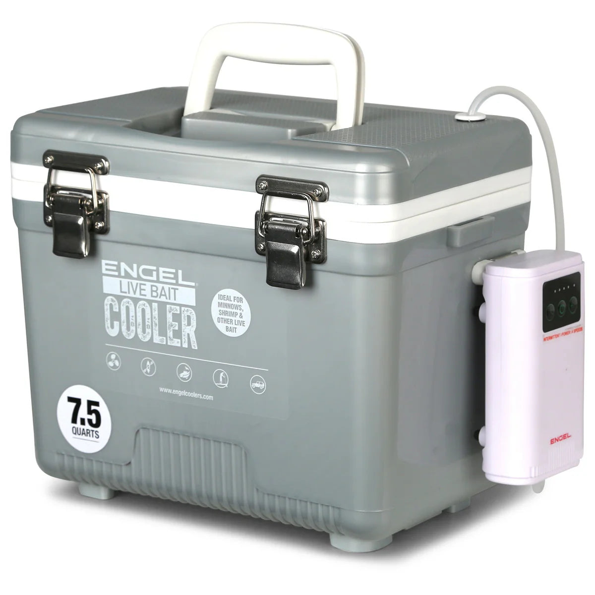 Engel Live Bait Cooler Silver W/ Net, SS Hinge, AP3 Pump additional view 2