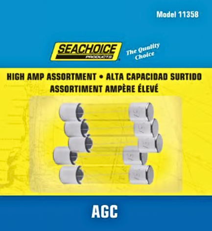 SEACHOICE 5PC HIGH AMP AGC GLASS FUSES