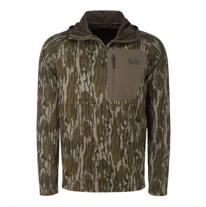 Drake Grid Fleece Half Zip Hoodie Original Bottomland