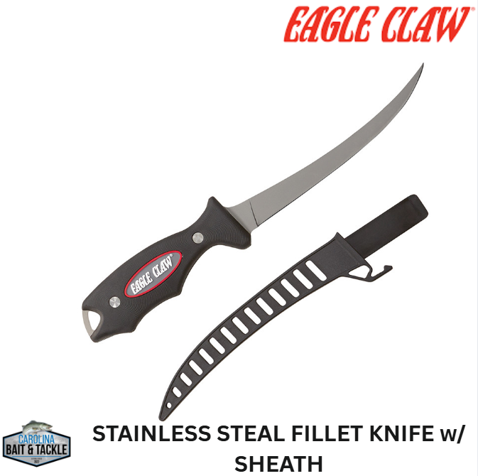 Eagle Claw Fillet Knife W/ Sheath Stainless Steel