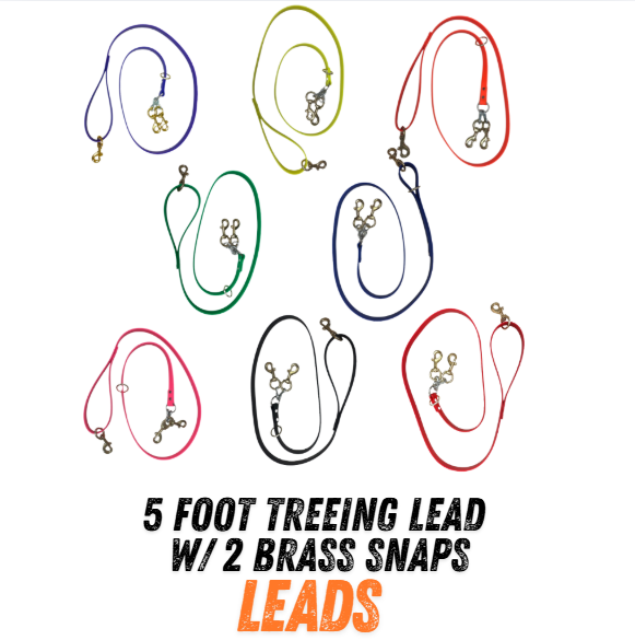 5 Foot Treeing Lead W/ 2 Brass Snaps