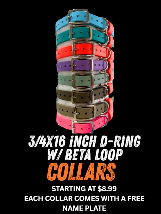 3/4" x 16" ST Dee Ring Collars with Beta Loop