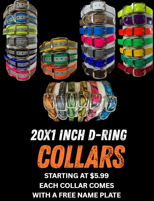 20x1 inch D-Ring Collar / Fits Dogtra & Garmin 1 Inch Collars