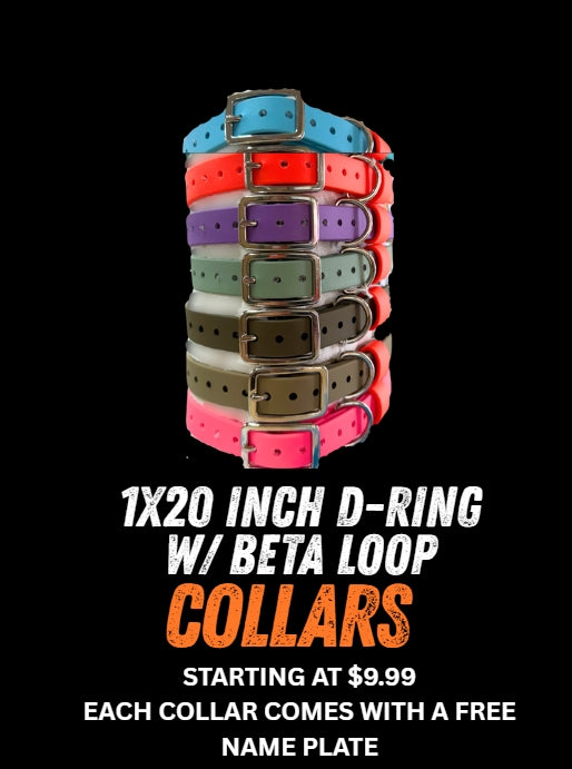 1" x 20" ST Dee Ring Collars with Beta Loop
