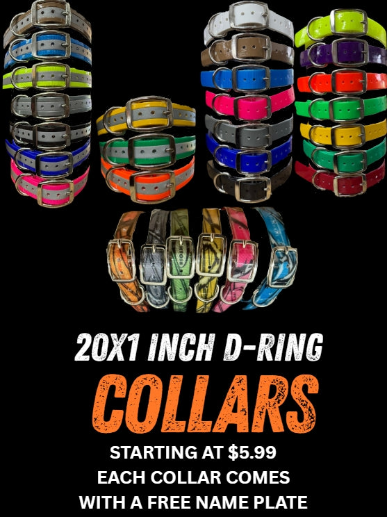 20x1 inch D-Ring Collar / Fits Dogtra & Garmin 1 Inch Collars