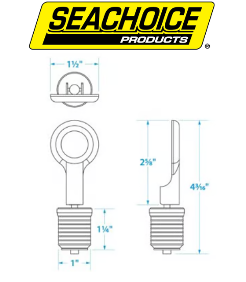 SEACHOICE DRAIN PLUG-1 SNAP LOCK-BRASS