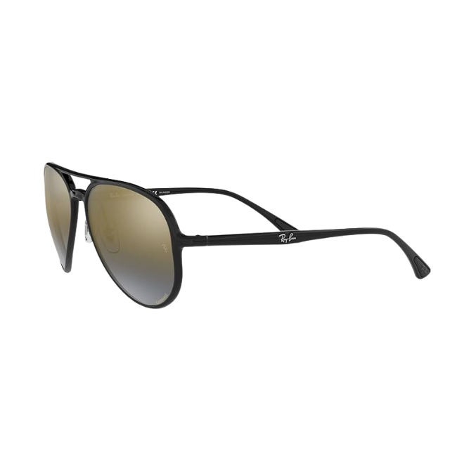 Ray-Ban Black W/ Blue Mirror Gold Gradient