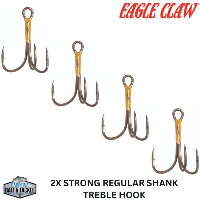 Eagle Claw LAZER 2X Strong Regular Shank Treble Hook