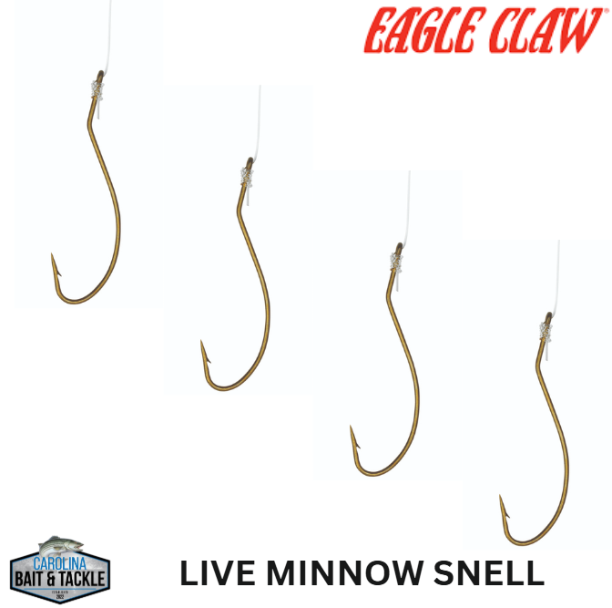 eagle claw plain shank snell fish hook size 4 Eagle Claw Live Minnow Snell Hook