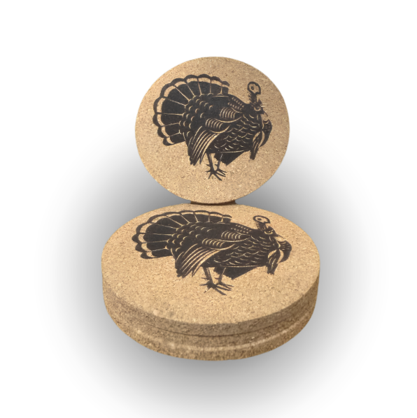 Cork Coasters 4 PK Turkey Gobbler