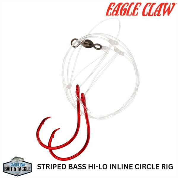 Eagle Claw LAZER SHARP HI-LO INLINE CIRCLE BAITHOLDER STRIPED BASS RIG - 6/0 1PK