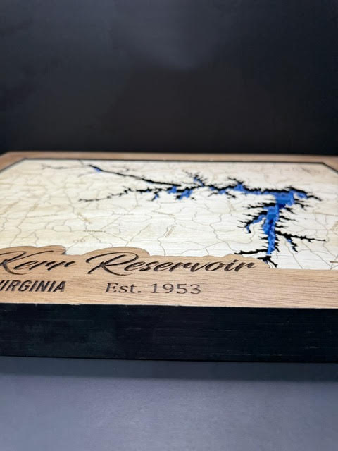 John H Kerr Reservoir Wood Map 16x21 7 Layer
