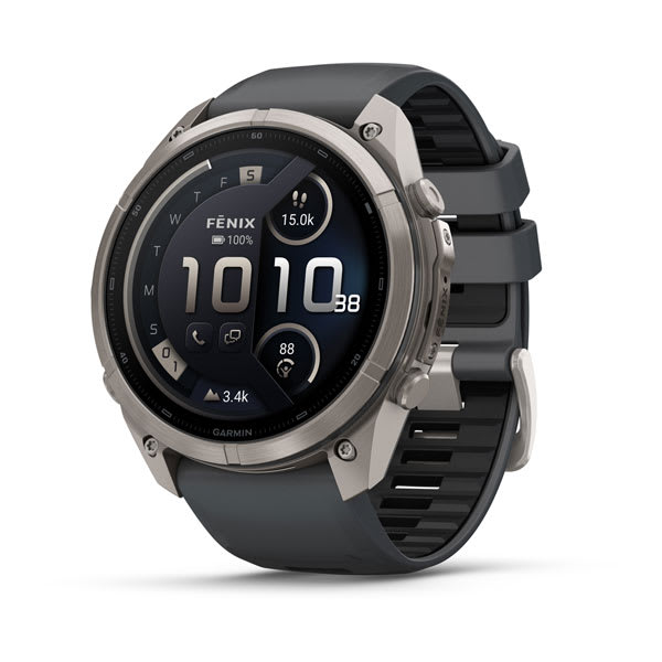 Garmin fenix 9 Pro AMOLED 51mm inReach demo smartwatch, Titanium with Graphite/Black silicone band